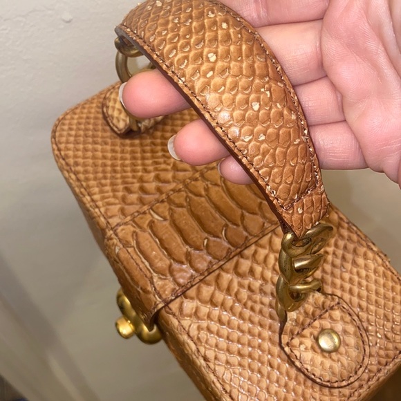 Y2K JUICY COUTURE Brown SNAKE SKIN MINI BAG Vintage train case cosmetic travel - Picture 5 of 17